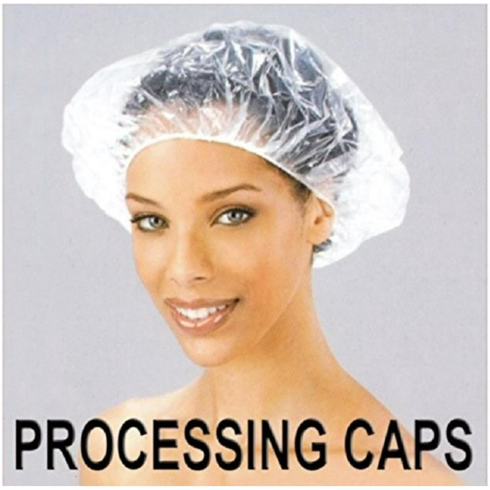 Disposable Shower Caps 200 Packed, 21 clear bouffant style caps By