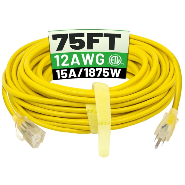 Cable de extensión POWGRN 12/3, 23 m, resistente al agua, 1875 W