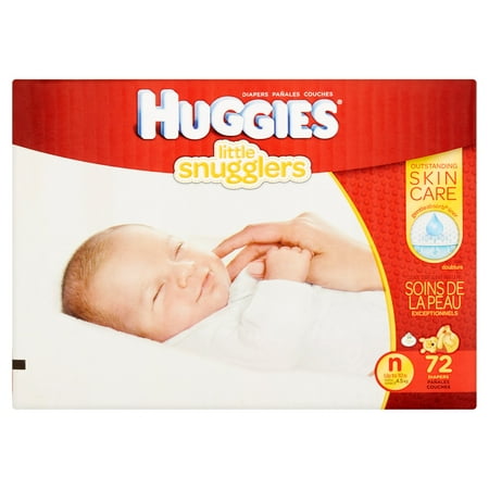 HUGGIES Little Snugglers Diapers, Newborn, 72 Diapers
