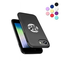 Entronix Heavy Duty Ring Case Designed for iPhone 7/8/SE, Shockproof Slim Fit Kickstand, Black