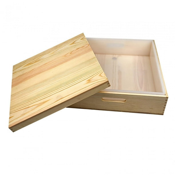 Molde de madera para jabón, molde para hacer jabón con tapa, molde para , manualidades de gran capacidad, fabricación de pasteles, molde para