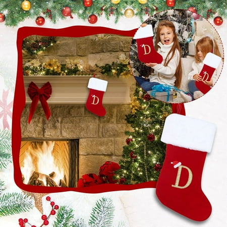 

PhoneSoap Character Alphabet Christmas Stockings Christmas Tree Ornament Pendant Candy Bag Christmas Scene Dress Gift Bag D