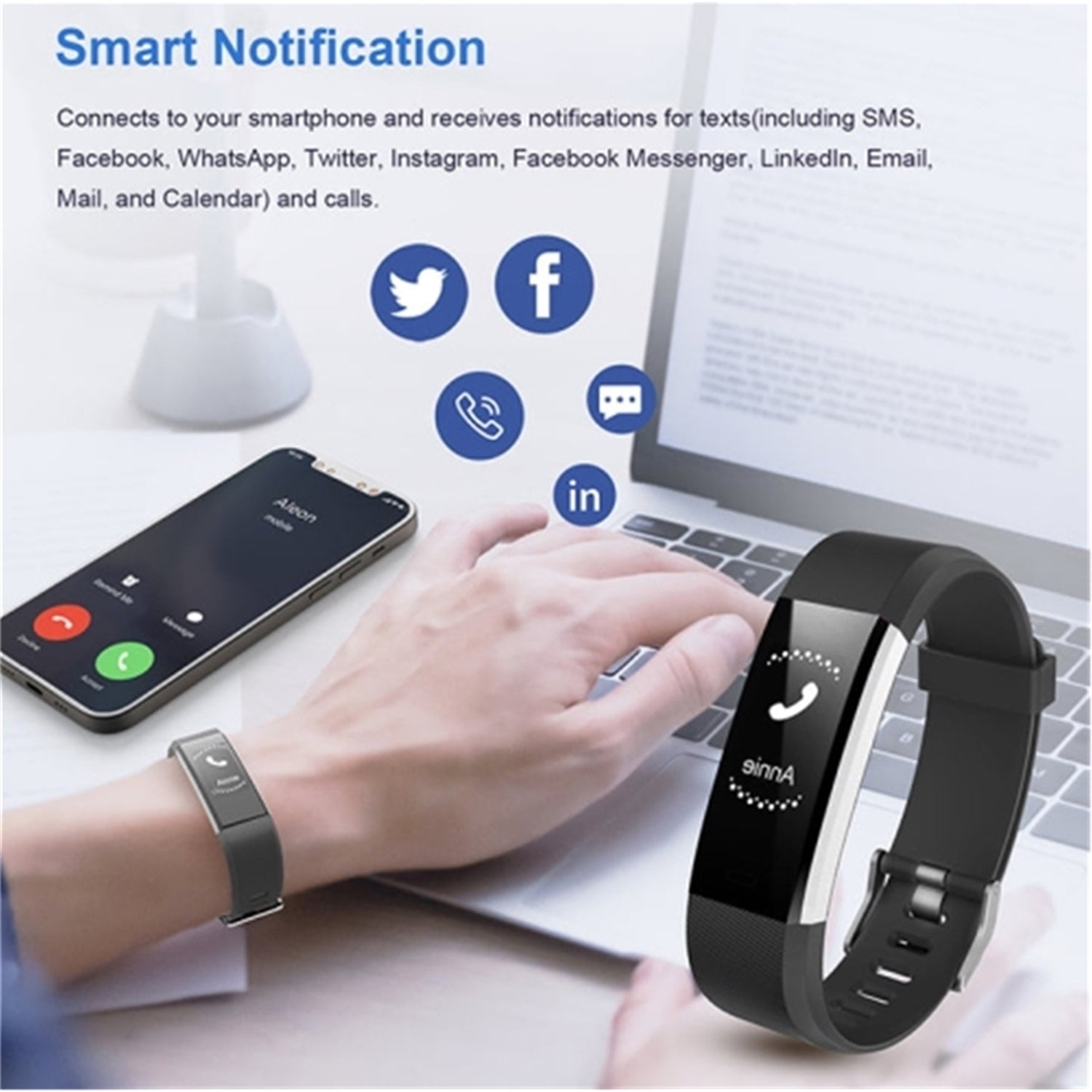 Letsfit LetsCom Bluetooth 5.0 Health and Fitness Tracker Smart Watch Case with Purple Band Walmart