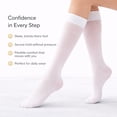thumbnail image 3 of Diamond Star Women's Knee High Socks Trouser Socks, Stretchy Soft Thin Material (White - 6 Pairs, Socks Size 9-11, Fit Women's Shoe Size 4-10.5), 3 of 6