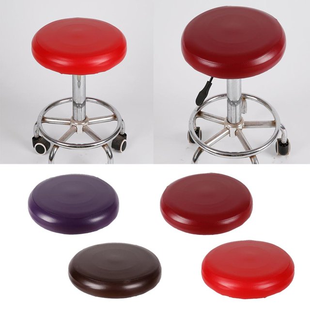 Funda de taburete de barra giratoria forma piezas, funda de de material cuero PU elástica para reposapiés, paquete de asiento, , morado, perfecl Cubierta de taburete de bar para el hogar
