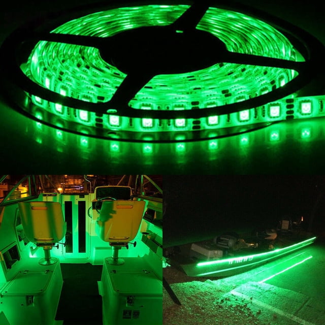 SHENKENUO 16.4FT Blue LED Boat Deck Light Kit – Waterproof 12V RGB – For Pontoon, Trailer, Bow – With Remote
