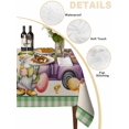 thumbnail image 5 of Easter Rectangle Tablecloth, Green Gnomes Eggs Flowers Purple Truck Plaid Waterproof & StainResistant Tablecloth, Washable Oil-proof Table Cover for Dining/Party/Wedding/Camping/Buffet 60x120 In, 5 of 9