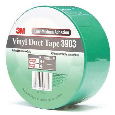 3M 3903 Duct Tape,2 x 50 yd,6.5 mil,Green,Vinyl