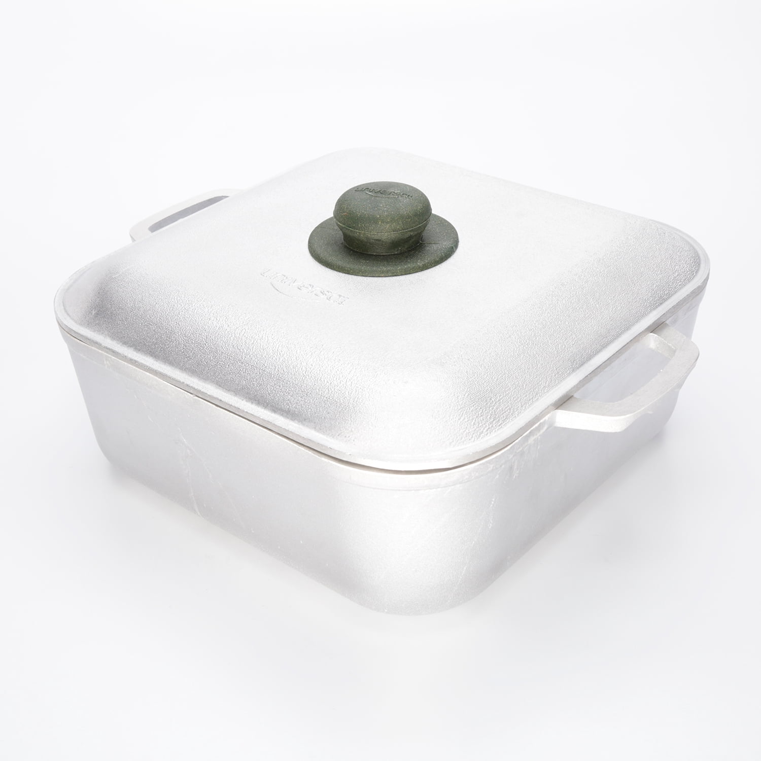 KSA Bendita 1.58qt Rust-Resistant Cast Aluminum Square Dutch Oven with Side Handles, Polished Silver