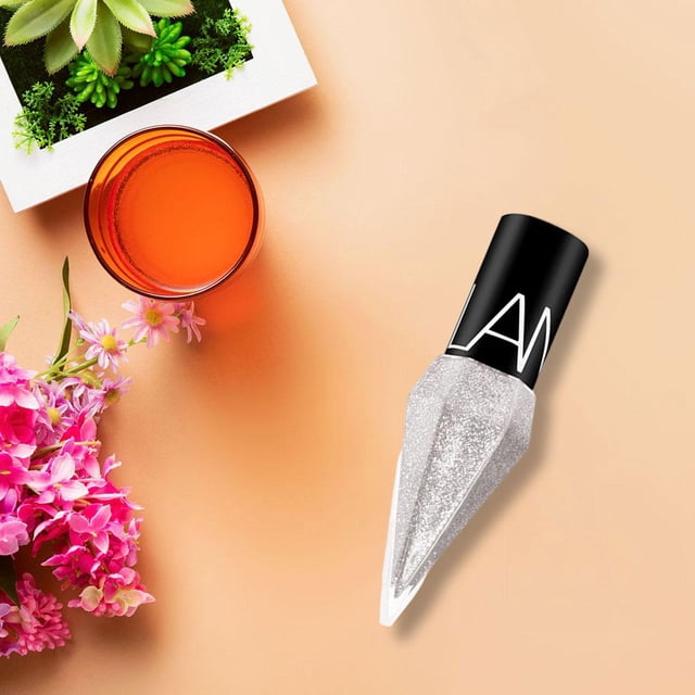 Sombra de Ojos con Portátil, Pigmento Líquido para Ojos, Delineador de Ojos Duradero a Prueba de Agua, Maquillaje para Mujer para Fie , Plata brillante Salvador Sombra