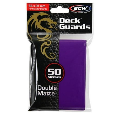 BCW Diversified BCDDGMPUR Deck Protector - Deck Guard, Matte Purple - 50 Sleeves Per