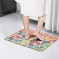 thumbnail image 4 of Multi Color Triangle Checkered Flannel Non Slip Door Rugs,Washable Door Mats Indoor,Decorative Door Mats,Dirt-Resistant and Absorbent Doormat for Entrance,Bedroom,Kitchen,Bathroom,23.5"x16", 4 of 5