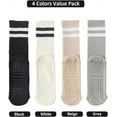 thumbnail image 2 of Pilates Socks with Grips for Women, Non Slip Yoga Socks, Anti Skid Socks for Yoga Pilates Gym Sports 4 Pairs, 2 of 5