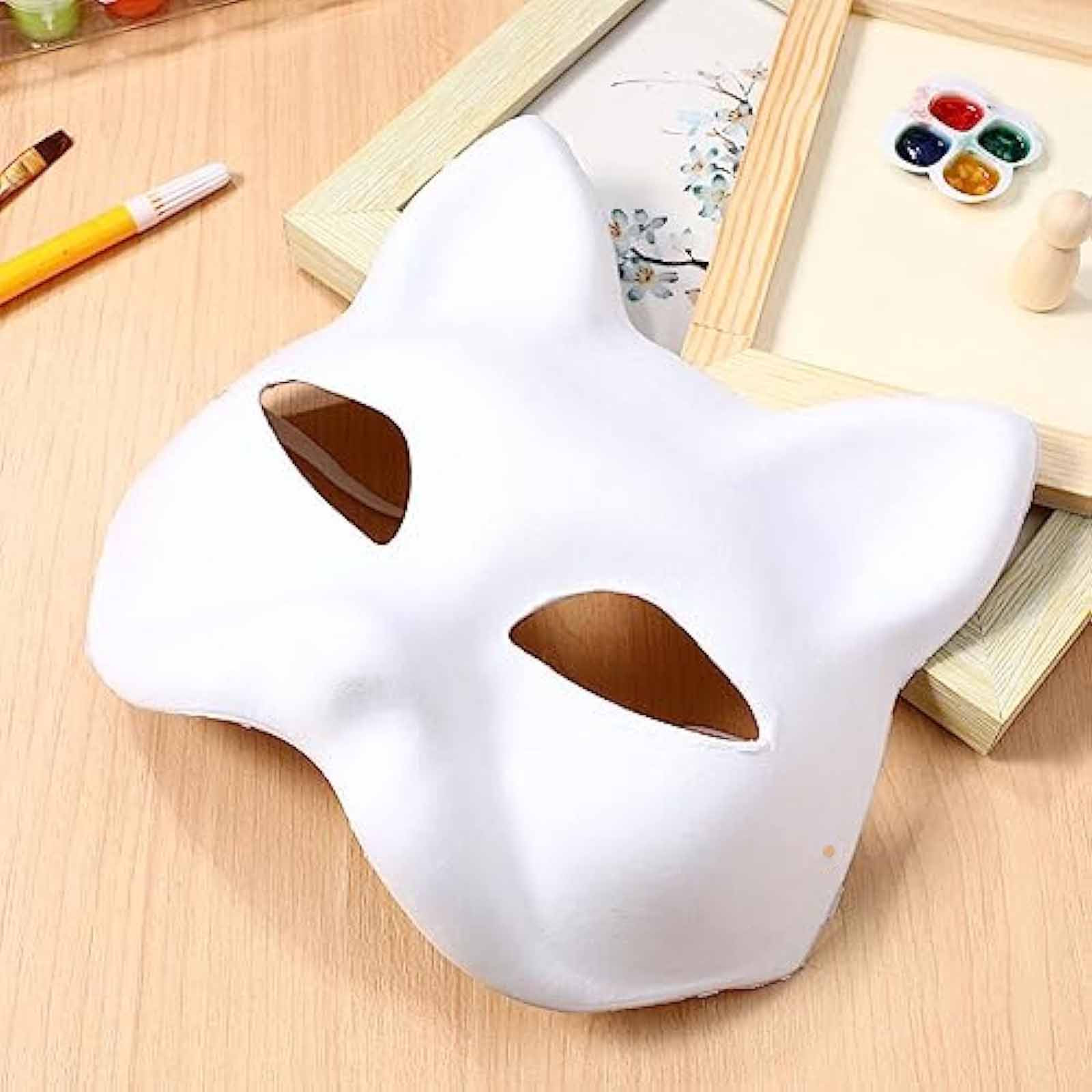 Yoloke Cat Mask 9pcs Therian Masks White Cat Masks Diy Halloween Mask