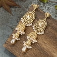 thumbnail image 5 of Bollywood Jhumka Jhumki Earring for Women Long Tassel Earring Traditional Bohemian Earring Dangle Drop Cubic Zirconia Oxidized Dangling Boho Beads Bell Vintage Ethnic Gypsy Indian Jewelry Gift, 5 of 6