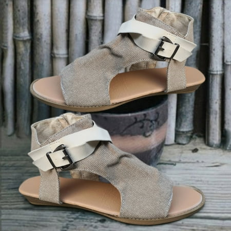 

Mishuowoti sandals for women 2023 Fashion Casual Fish Mouth Hollow Low Heel Flat Large Size Women s Shoes