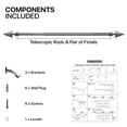 thumbnail image 2 of Deco Window Deco Essential 1 Inch Gray Flat Arrow Adjustable Single Curtain Rods, 66 in - 120 in, 2 of 5