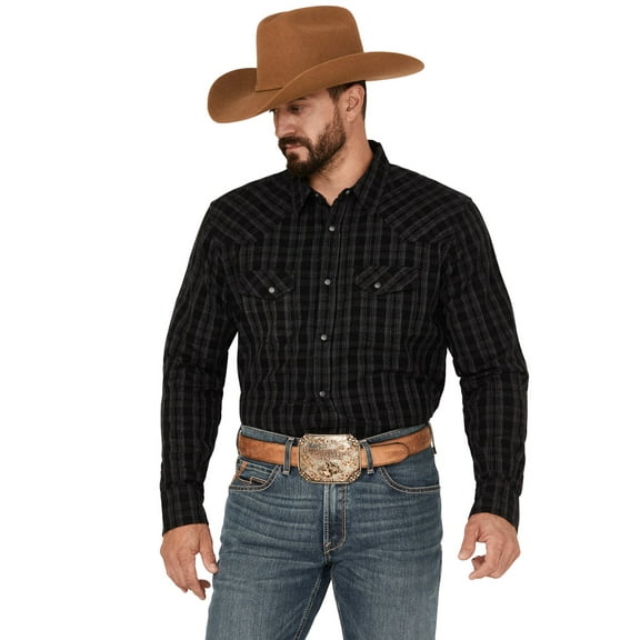 Blue Ranchwear Men's Twill Long Sleeve Snap Shirt Black XX-