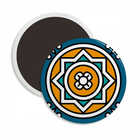 

Morocco Style Geometry Pattern Round Ceracs Fridge Magnet Keepsake Decoration