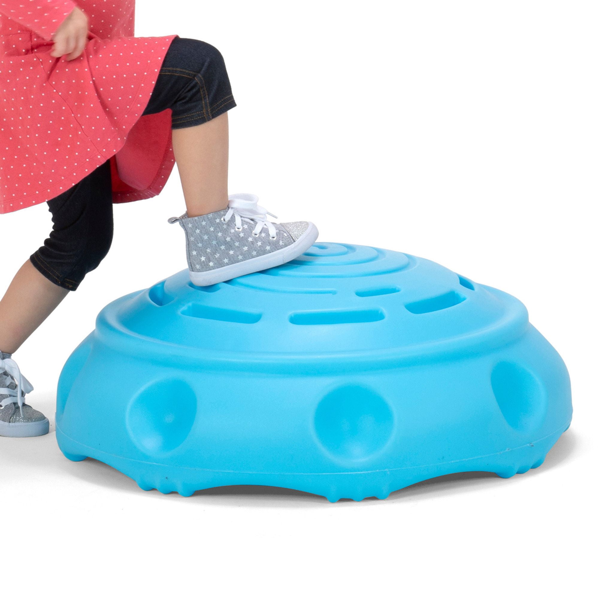 Simplay3 Rock Around Wobble Disk: Rock, Spin, & Climb Plastic Seesaw Toy, Sky Blue