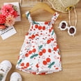 thumbnail image 2 of Kids Toddler Girl Summer Outfit Floral Print Overalls Jumpsuit Sleeveless Romper Bib Shortalls Suspender Shorts Pants, 2 of 7