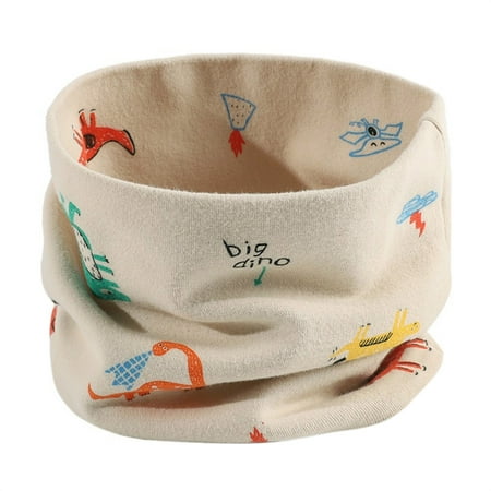 

Cartoon Printed Children Bib Pure Cotton Plush Thickened Baby Warm Windproof Neck Cover Shawl