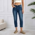 thumbnail image 2 of Womens Ankle Jeans Slim Fit Stretch Ankle Jeans Classic Versatile Denim Pants Casual Solid Blue XL, 2 of 6