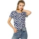 thumbnail image 1 of Blusa Floral de Verano Allegra K de Manga Corta Cuello Redondo Estampado de Margaritas Azul Oscuro M, 1 of 6