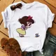 thumbnail image 1 of Camiseta con estampado con dibujo de princesa de Disney para mujer, pantalón corto informal a la moda, camisetas de manga, camisetas con estampado gráfico de dibujos animados de los años 90, 1 of 4