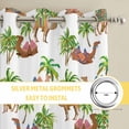 thumbnail image 6 of Summer Kitchen Curtains Window Panels, Botanical Tropical Plants Camels Palm Tree Animals Insulated Window Treatment Curtain, Grommet Curtains for Bedroom/Living Room/Bathroom, 2 Piece 52"Wx45"L, 6 of 8