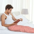 thumbnail image 5 of Logiee Houndstooth With Red And White Print Pajama Pants for Men,Men’s Pajama Bottoms,Mens PJ Pants with Pockets & Button Fly-Small, 5 of 6