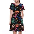 thumbnail image 1 of Balery Animals Under Water Vestidos sueltos de manga corta para mujer, vestidos de verano 2025, vestidos casuales de corte A con vuelo., 1 of 6