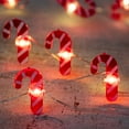 thumbnail image 2 of 10-Count Warm White LED Mini Candy Cane Christmas Fairy Lights 5.25' Copper Wire, 2 of 3