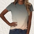thumbnail image 5 of Fewfanhot Womens Short Sleeve Tops Summer T Shirts Round Neck Gradient Color Casual Fashion Basic Tee, S-5XL, 5 of 5