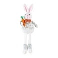 thumbnail image 1 of Conejito de Pascua de peluche, adorno navideño, ideal para la oficina, la cama o el coche. Ropa verde, 1 of 9