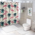 thumbnail image 7 of Orinice  Flamingo Shower Curtain Illustration of Royal Flamingo Tropical Palms Paradise Bath Curtain Waterproof Polyester Fabric Bathroom Decor Set with Hooks  69x72, 7 of 7