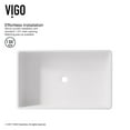 thumbnail image 5 of VIGO Magnolia Modern White Matte Stone 21 in. L x 14 in. W x 5 in. H Rectangular Vessel Bathroom Sink, 5 of 11