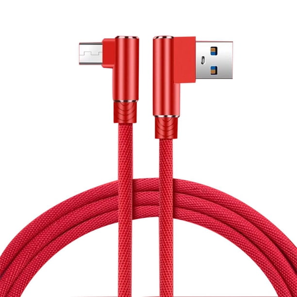 Línea de datos tejida de nailon con codo doble de 1/2/3 metros para Android USB 3.0 Cable de datos de teléfono Cable de repuesto seitruly DZ4347-14