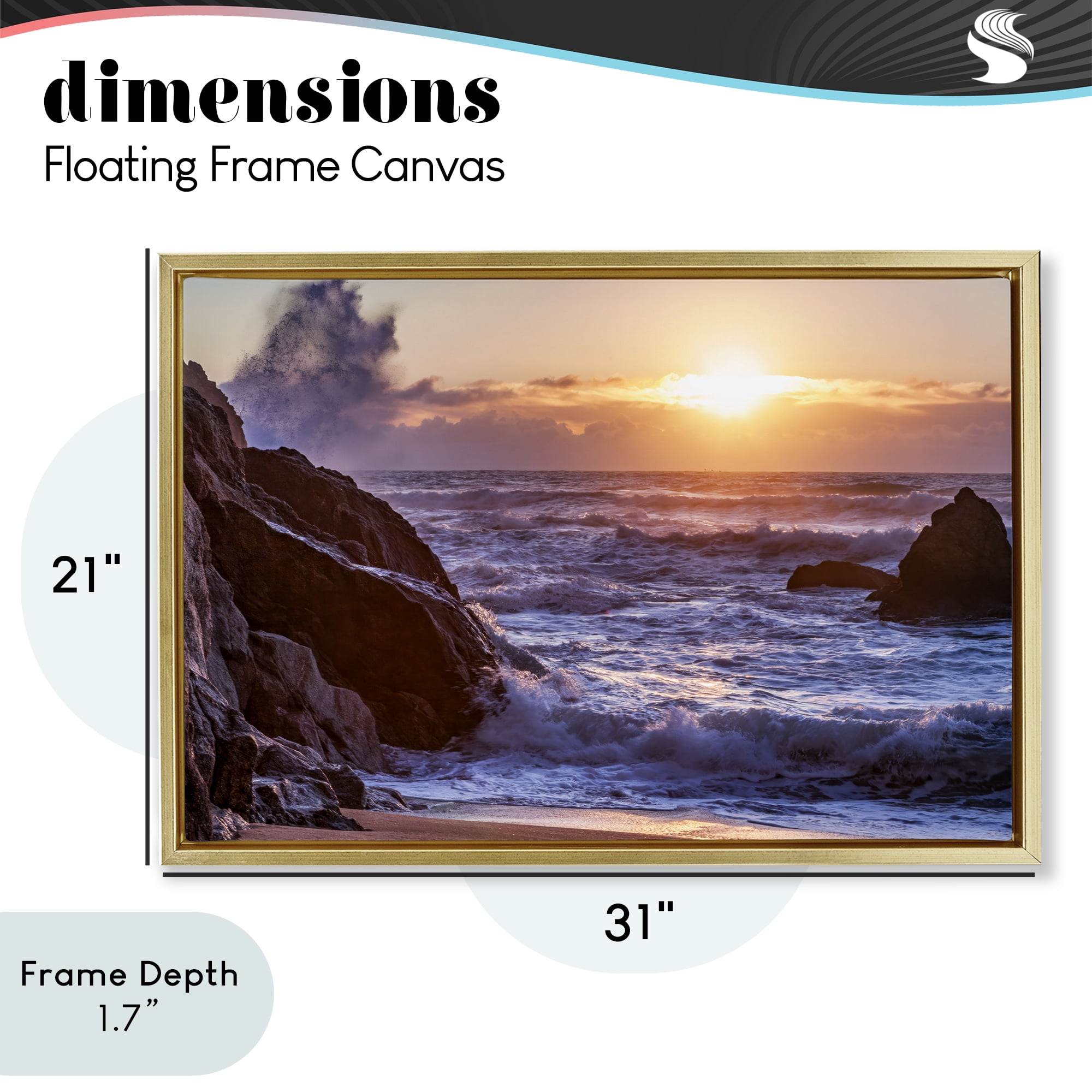 Stupell Industries Siren Song Rocky Shore Gold Framed Floater Canvas Wall Art, design by Shelley Carlisle