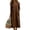 A_ Brown Dresses for Women, variant on Womens Dresses Three Quarter Split V Neck Dual Patch Pockets Side Slit Loose Maxi Shirt Tunic for Daily Casual Outdoor Picnic Gray M