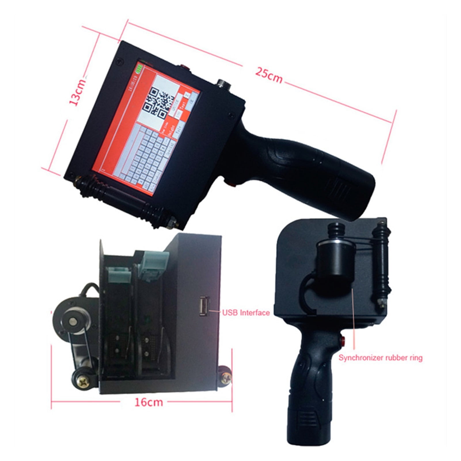 50.8mm Mobile Portable Hand Jet Handheld Thermal Variable Inkjet Printer Logo QR Bar Batch Code Number Logo Expiry Date Label ,Compact Design