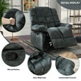 thumbnail image 6 of Bonzy Home Massage Recliner Chair with Heat and Vibration Manual Recliners Fabric Sofa Reclining Chair for Living Room, Gray, 6 of 8
