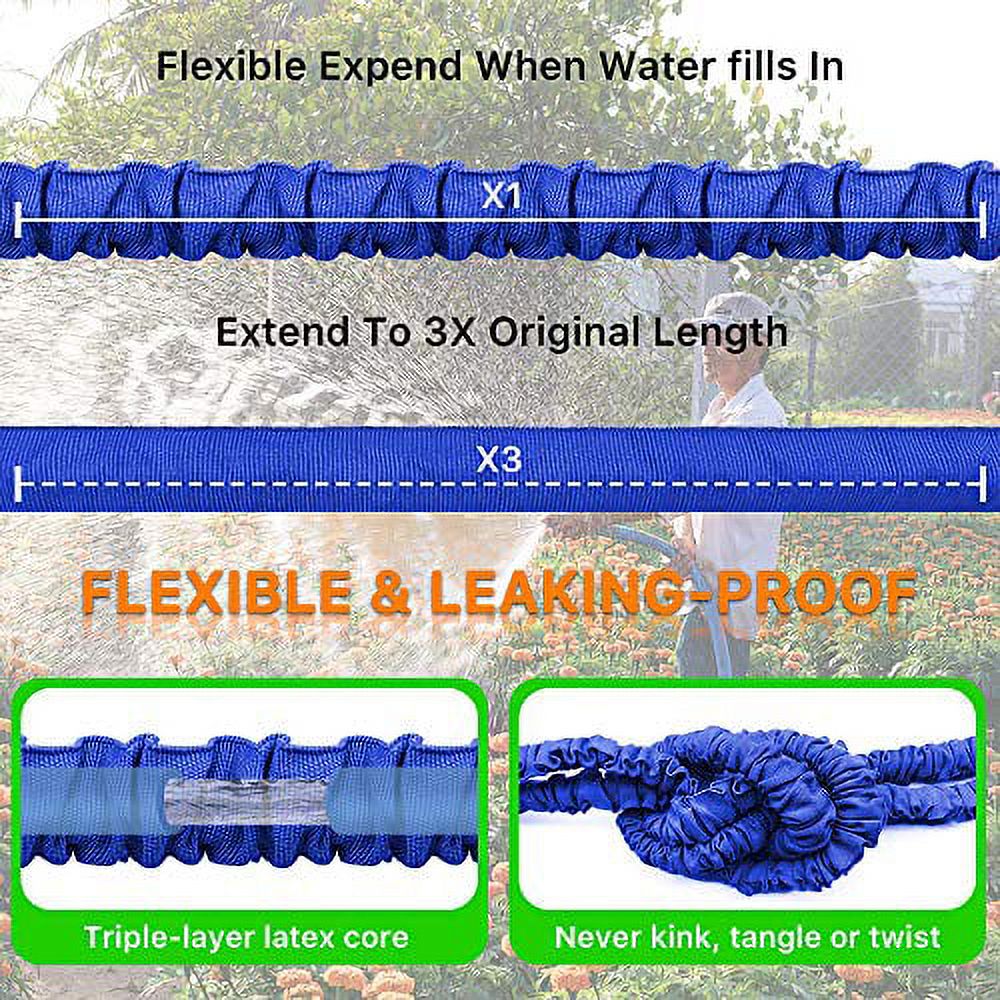 Garden Hose, Water Hose, Upgraded Flexible Pocket Expandable Garden Hose with 3/4" Fittings, Triple-layer Core, Flexi Expanding Hose useful house gifts for Outdoor Lawn Car Watering Plants (25FT) - image 5 of 8