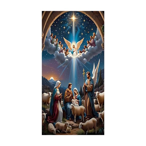 A Christmas Door Decoration Banner Pattern A For Holiday Party Background 78.74X35.43 Inches Multicolor