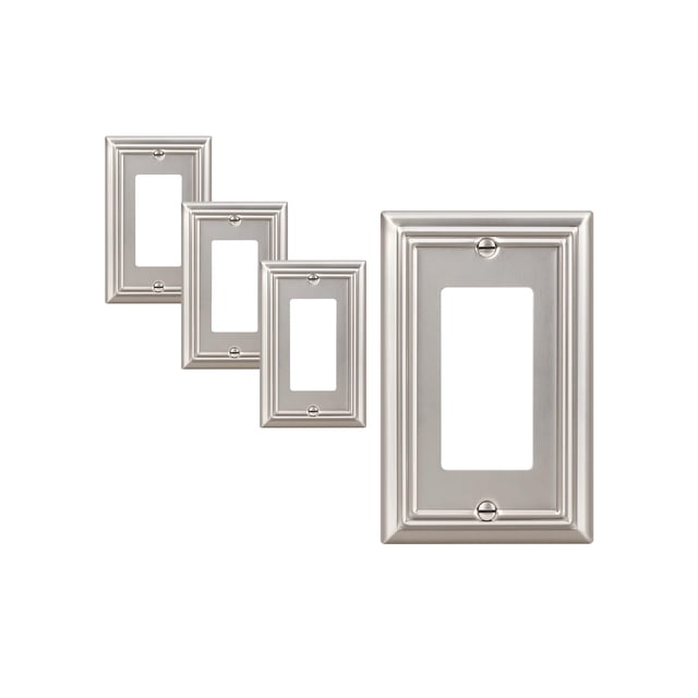 Funda de enchufe de pared DEWENWILS, metal, paquete de 4 unidades, níquel cepillado