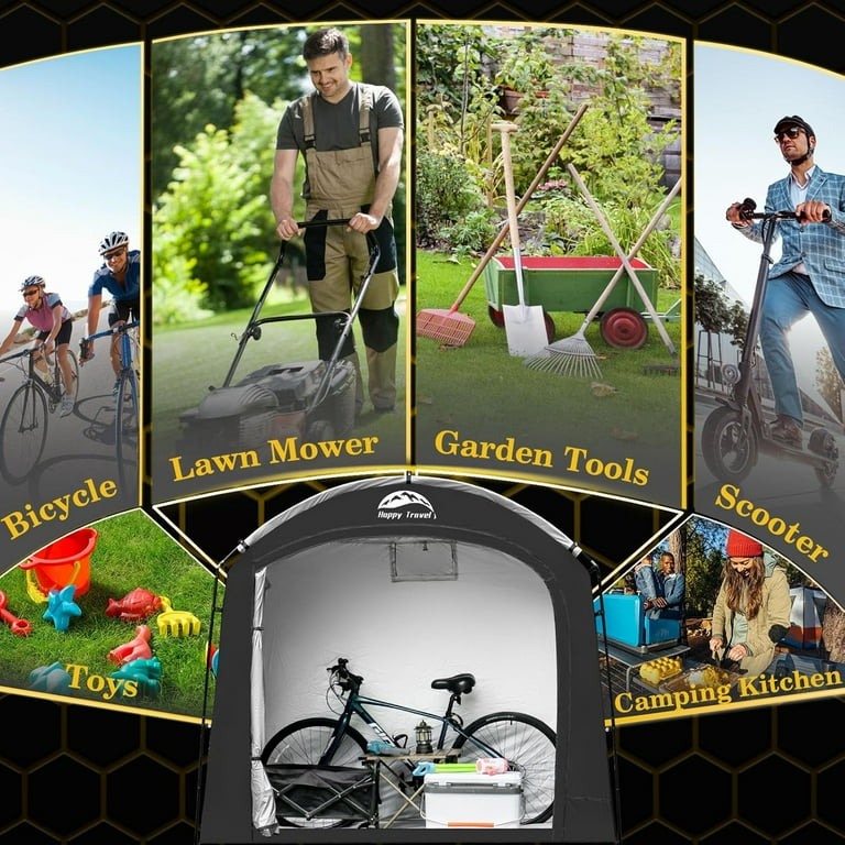 Outdoor Storage Shed Happy Travel Shed Tent, Waterproof Portable