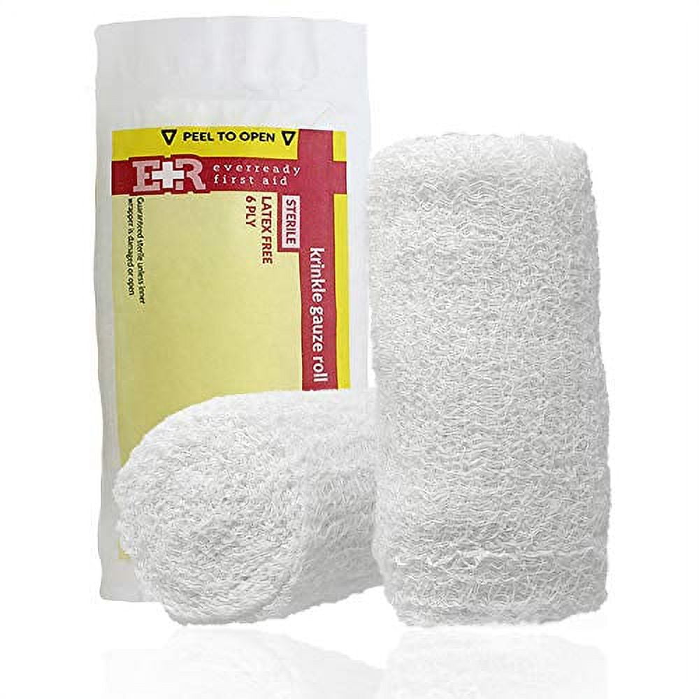 Ever Ready First Aid Sterile Krinkle Kerlix Type 4 1/2" x 4.1 Yds, 6 PLY, Dressing Bandage Roll - 12 Count