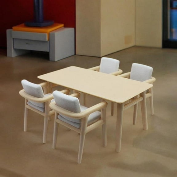 Vaveren Dollhouse Desk Chairs Furniture Toys for Railway Station Layout DIY Projects 3.4x1.7x1.5 Inch