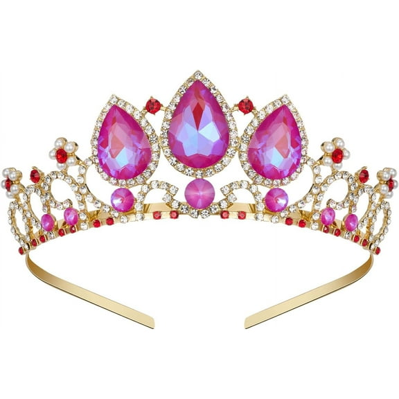 Princess Tiaras for Little Girls, Kids Dress-up Crown Headband, Birthday Wedding Halloween Cosplay Hair Accessories