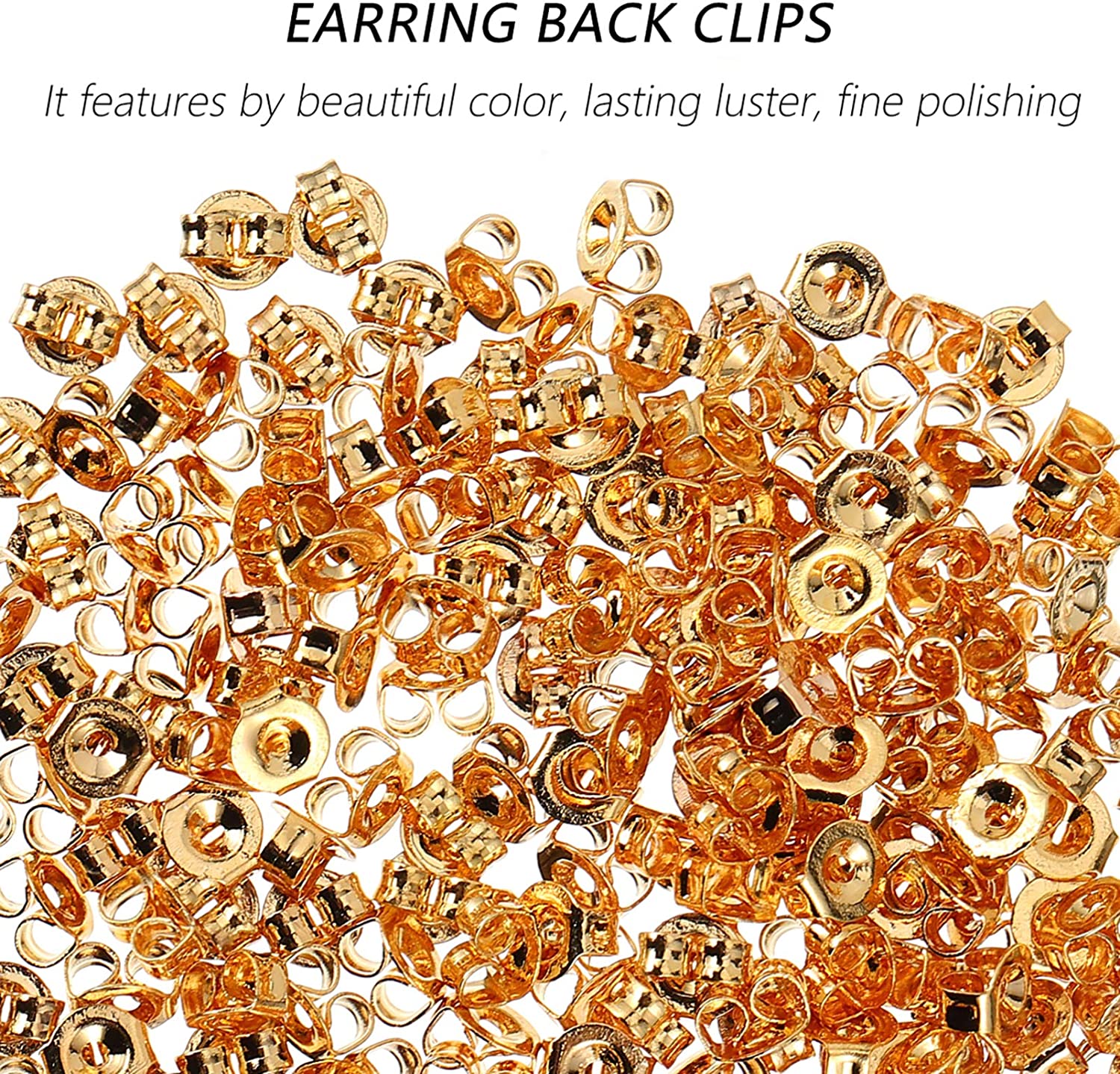 200pcs Sterling Silver Earring Backs Yellow Replacement Earring Backs Replacement Secure Ear Lockings Hypoallergenic Secure Earring Backs for Women and Girls - image 3 of 5